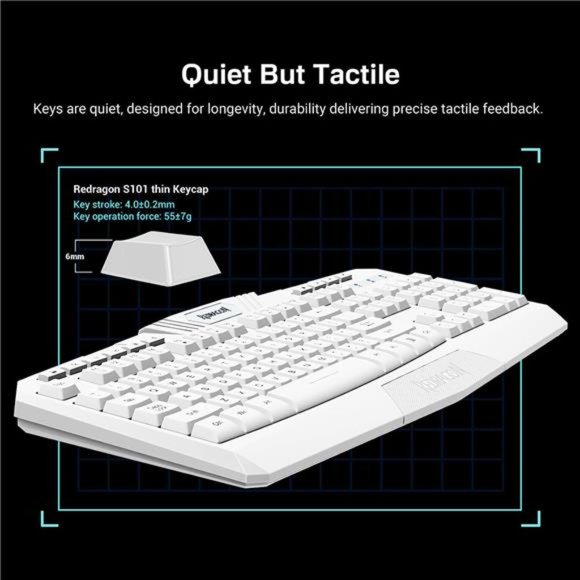 GamingKeyboard,RGB LED Backlit,Multimedia Keys,Silent USBKeyboard with WristRest - Picture 3 of 6